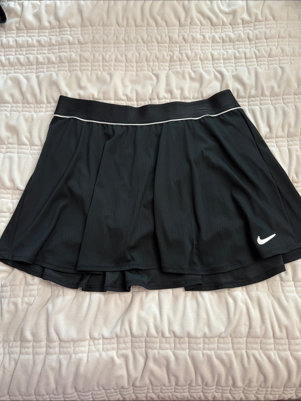 Nike Dri-Fit Athletic Skirt in Black with White Trim